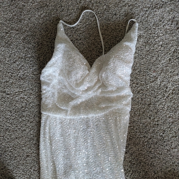 La Femme White Sequins Formal Dress - Picture 3 of 8